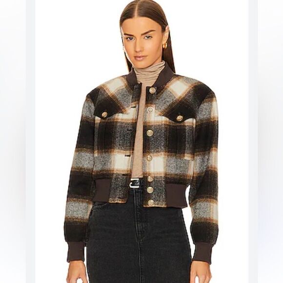 NWT VERONICA BEARD Stanley Plaid Bomber Jacket Size 2 Revolve - Picture 1 of 14